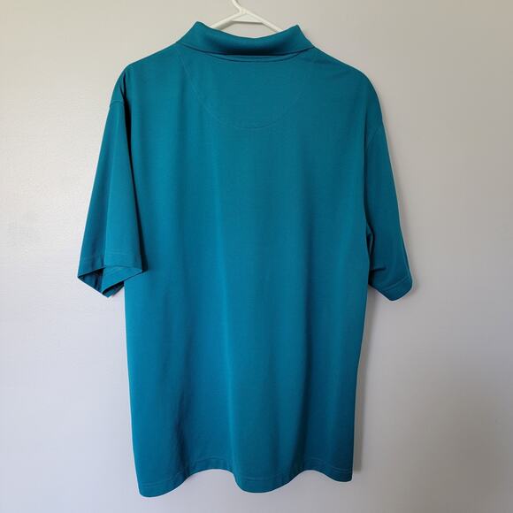 Golf Polo Performance Shirt Mens Sz XL Teal Nautical Coastal Roundtree & Yorke - Picture 4 of 9